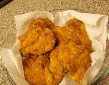 Crispy Oven Fried Chicken;    Quick and Easy;   by Hubby and The Wife