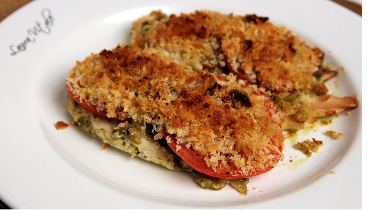 Pesto Baked Chicken Recipe Laura Vitale Laura in the Kitchen