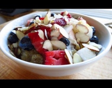 Quinoa Breakfast Cereal with Fresh Fruit & Chopped Nuts Recipe
