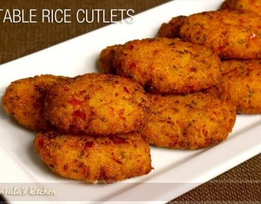 Vegetable Rice Cutlets – Indian Appetizer Recipe by Manjula