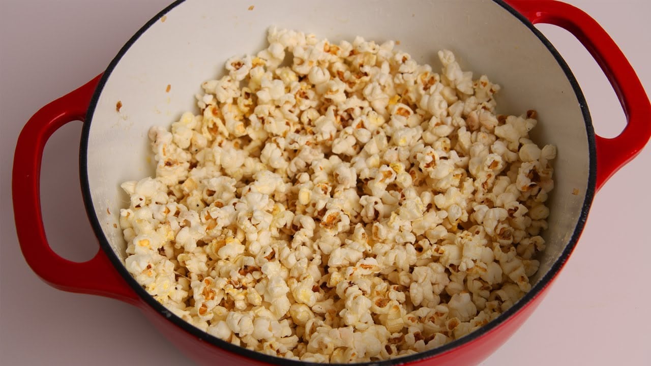 Butter Parmesan Popcorn Recipe Laura Vitale Laura in the Kitchen