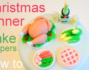 Christmas Dinner Cake – How to Make Miniature Turkey Dinner Cupcake Toppers by Pink Cake Princess