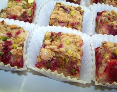 Cranberry Orange Pistachio Crumb Bar Recipe