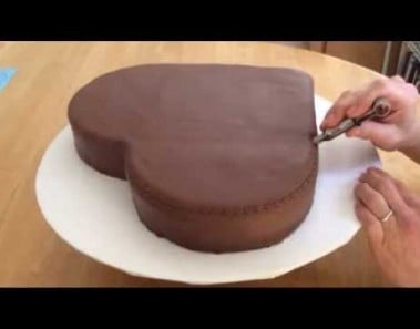 Heart Shaped Cake Part 1: Cutting, Covering, and Crimping