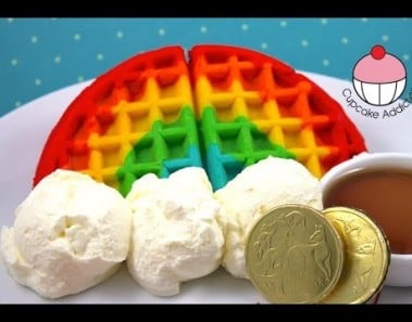 How to Make RAINBOW WAFFLES! Easy Rainbow Waffle Recipe by Cupcake Addiction