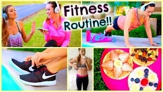 Fitness Routine 2015 ♡ Essentials, DIY Healthy Snacks, Workouts + More!
