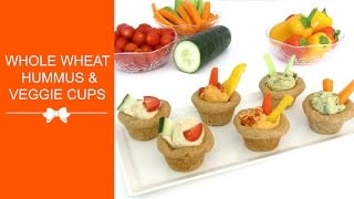 Mini Cupcake Pan Whole Wheat Flatbread Hummus & Veggie Cups