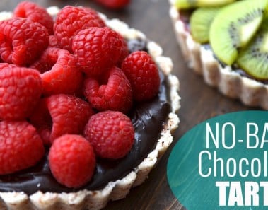 No Bake Chocolate Raspberry Tarts | HEALTHY DESSERT RECIPE ♡