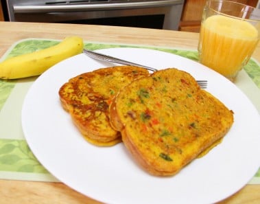 No Eggs Bread Omelette Video Recipe by Bhavna | Quick Easy Breakfast