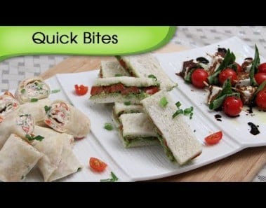 Party Appetizers, Quick Bites | 3 Different Types Of Starters / Snack Recipes By Ruchi Bharani