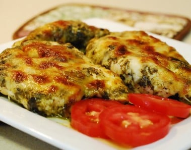 Pesto Chicken Bake ~ Low Carb Recipe