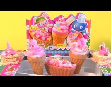 Popin Cookin Cake Shop Ice Cream Cones Kit How to make Desserts at Home Edible Candy DIY by Kracie