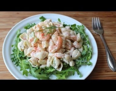 Shrimp & Pasta Shells Salad – Cold Macaroni Salad with Shrimp Recipe