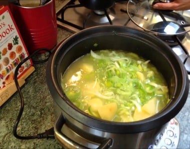 Slow Cooker Leek and Potato Soup with Bacon