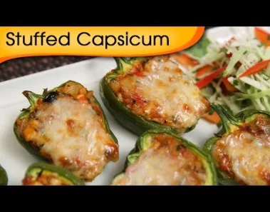 Stuffed Capsicum – Easy To Make Homemade Starter / Party Appetizer Recipe By Ruchi Bharani