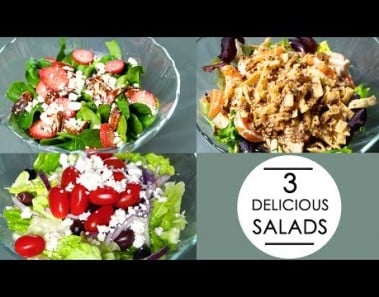 3 SALAD RECIPES! (greek, oriental & spinach)