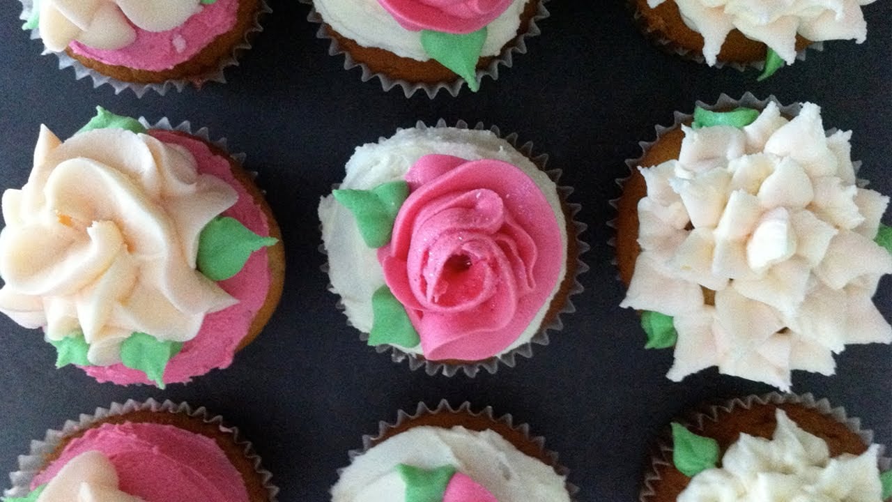 Ann's NEW easy buttercream roses flower cupcakes pt1 how to cook that