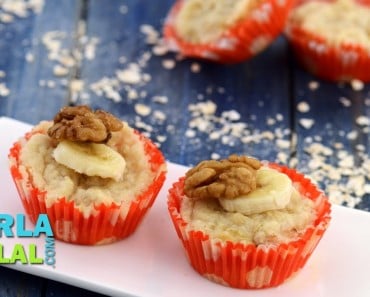 Banana Walnut Muffins (Healthy Snacks for Kids) by Tarla Dalal