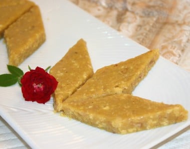 Chewy Walnut Besan Burfi Recipe