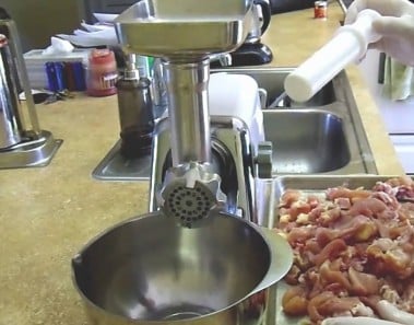 How To Make Homemade Chicken Sausage (Part 4 of 8) “Grinding & Mixing Meat”