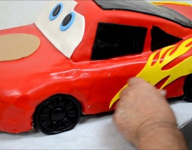 Lightning McQueen Car Shape Cake Recipe