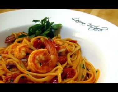 Linguine with Shrimp Al Diablo Recipe by Laura Vitale “Laura In The Kitchen” Episode 44