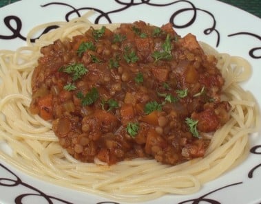 Low-fat Lentil Bolognese Recipe