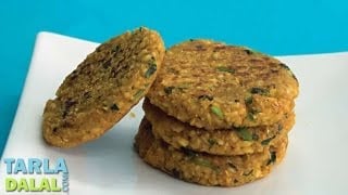 Oats Moong Dal Tikki (Healthy Snack) by Tarla Dalal