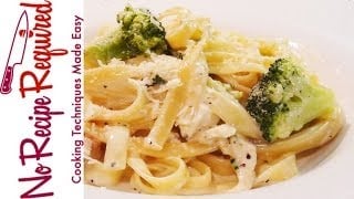 Fettucini (Fettuccine) Alfredo with Chicken & Broccoli - NoRecipeRequired.com