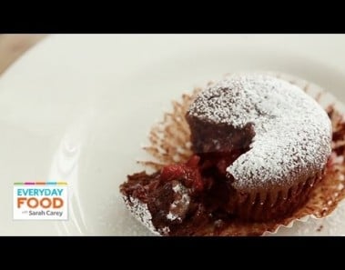 Raspberry-Filled Molten Chocolate Cupcakes – Everyday Food with Sarah Carey