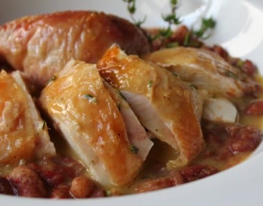 Salt-Roasted Chicken Recipe – Roast Chicken with Thyme Butter Sauce