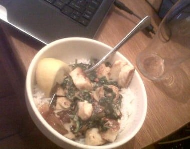 Halloumi Cheese and Spinach Curry