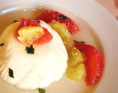 Lemon Mousse With Mint Syrup