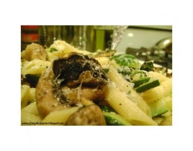 Macaroni With Zucchini & Grilled Mushrooms