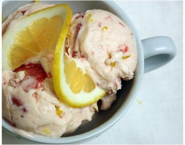 Meyer Lemon & Strawberry Ice Cream
