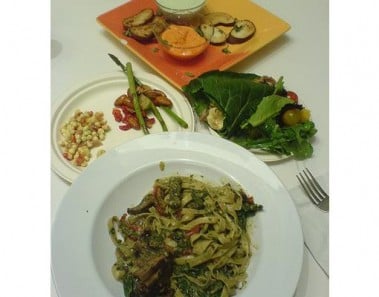 Pasta and Herbed Cream Sauce