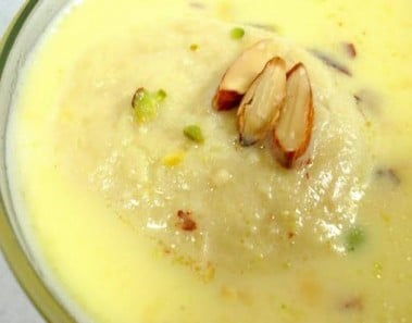 Rasmalai( Flattened Indian Cheese In Flavored Milk Cream)