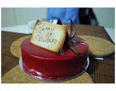 Raspberry White Chocolate Mousse Cake