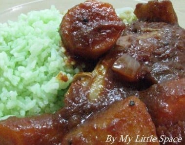 Red Wine Chicken Stew With Pandan Rice