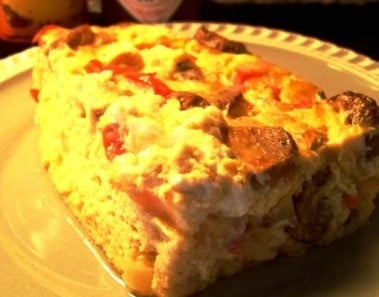 Sausage and Goat Cheese Strata