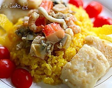 Seafood Risotto Saffron With Lemon Grass Sauce