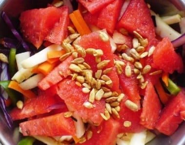 Watermelon, Zucchini, Carrot Salad
