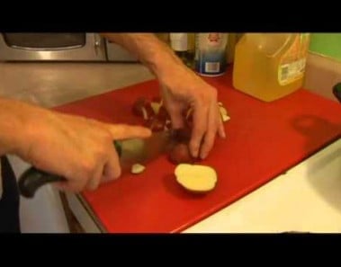 Blackened New York Steak Recipe: Chop Potatoes