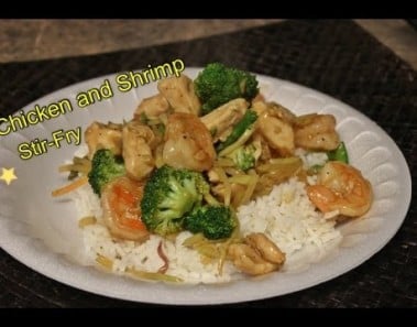 Chicken and Shrimp Stir-Fry! Healthy Eating!!
