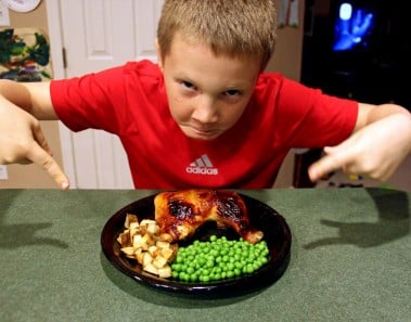 Cooking with Kids: Sweet Chicken Legs with Potatoes and Peas
