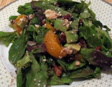 Cranberry, Glazed Walnut, Orange, Avocado and Blue Cheese Salad