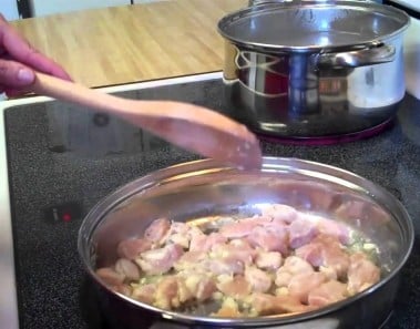 Let’s get cookin…  Chicken alfredo on penne pasta