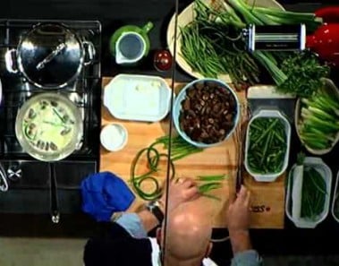 Tom Colicchio and Padma Lakshmi: Free-form “Ravioli”