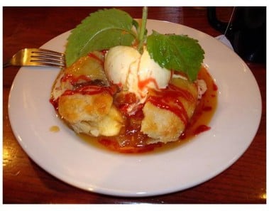 Apple Dessert With Vanilla Sauce