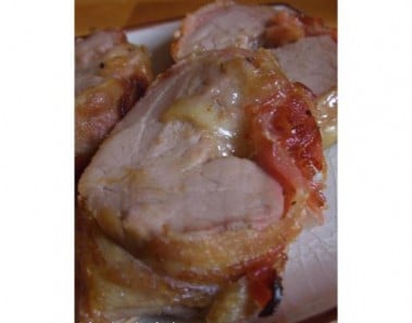 Bacon Wrapped Pork Tenderloin With Beaufort Cheese